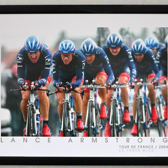 Lance Armstrong leads his US Poster Service team to victory in Stage 4 of the Tour De France 2004.