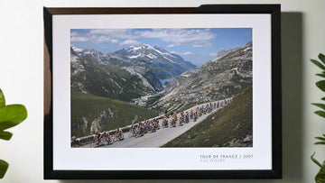 Stage 9 of the 2007 Tour de France. The peloton clumbs the Col D'Iseran above Val D'Isere en-route to Briançon.