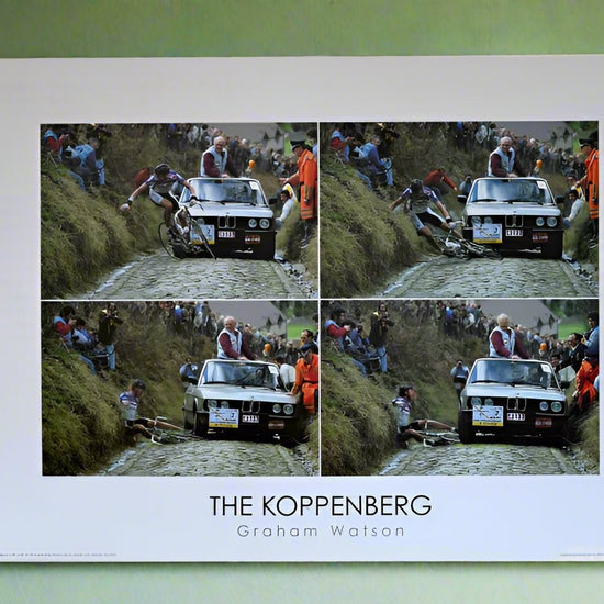 Jesper Skibby’s 1987 crash on the Koppenberg remains one of cycling’s most dramatic moments, battling the brutal cobbled climb during the Tour of Flanders.