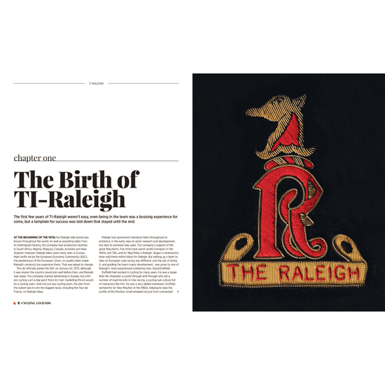 Page spread from Cycling Legends 02 TI Raleigh by Chris Sidwells. Opening chapter.