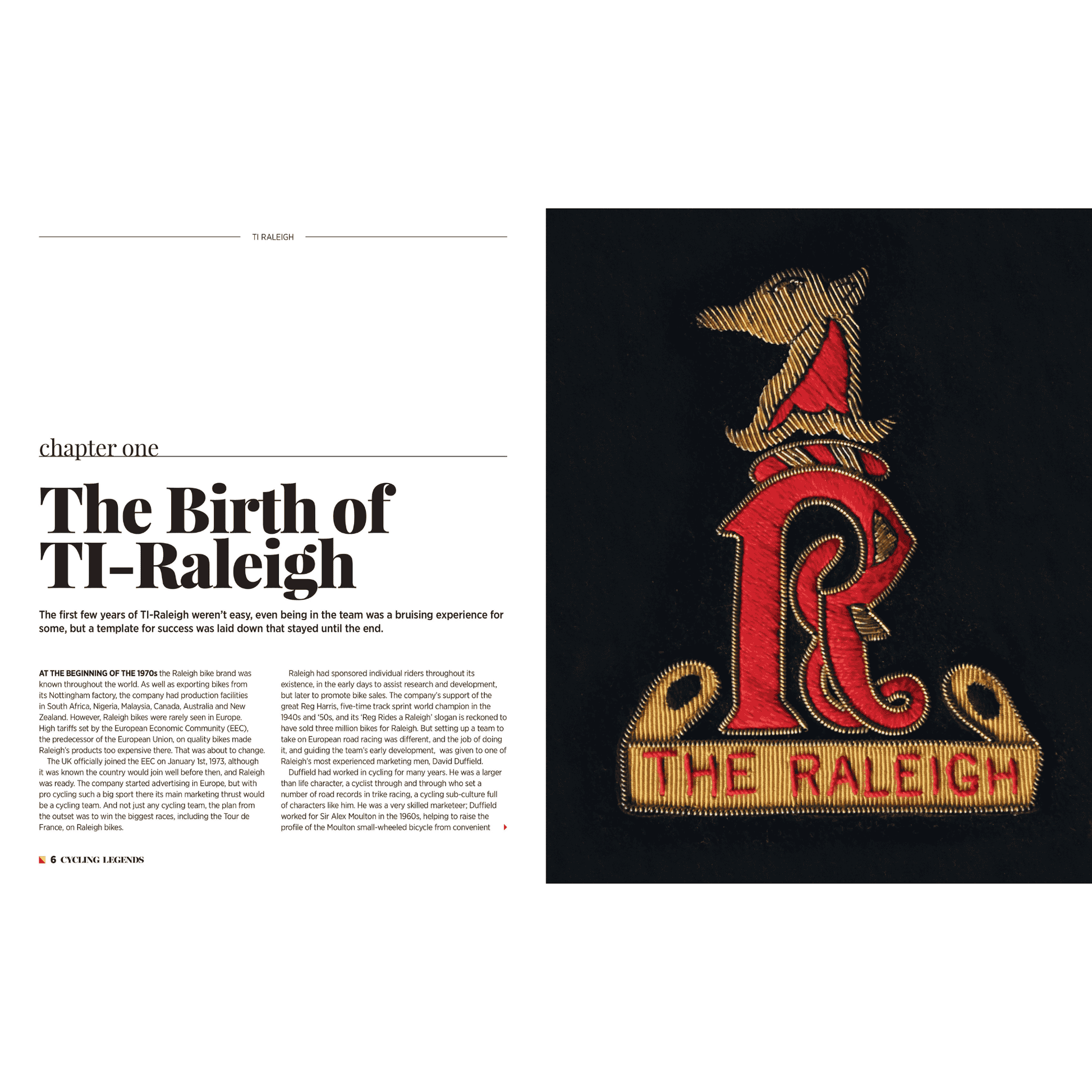 Page spread from Cycling Legends 02 TI Raleigh by Chris Sidwells. Opening chapter.