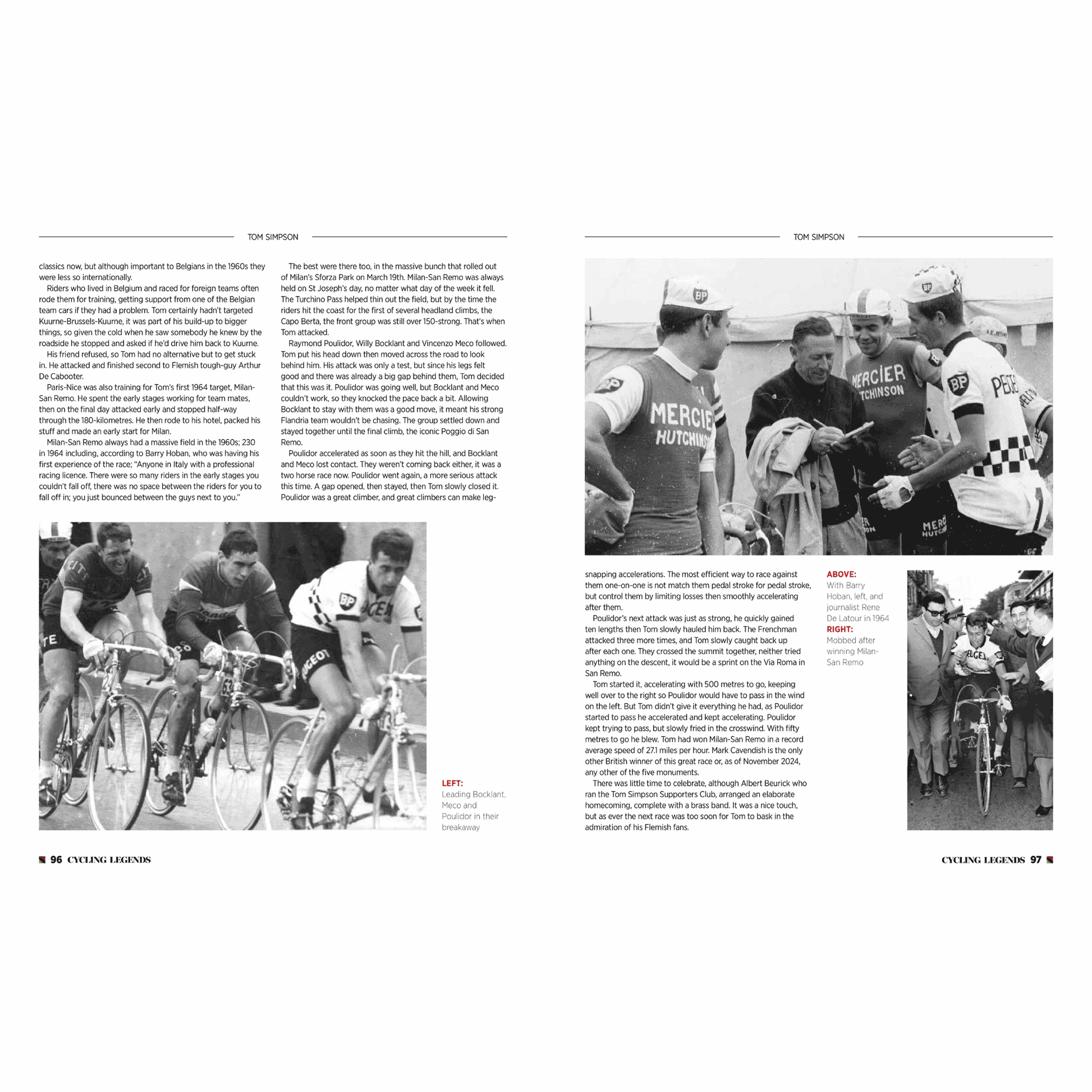 Cycling Legends 01 Tom Simpson by Chris Sidwells - Tom Simpson with Barry Hoban and journalist Rene De Latour