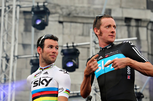 Wiggins with Mark Cavendish at the 2012 Tour start