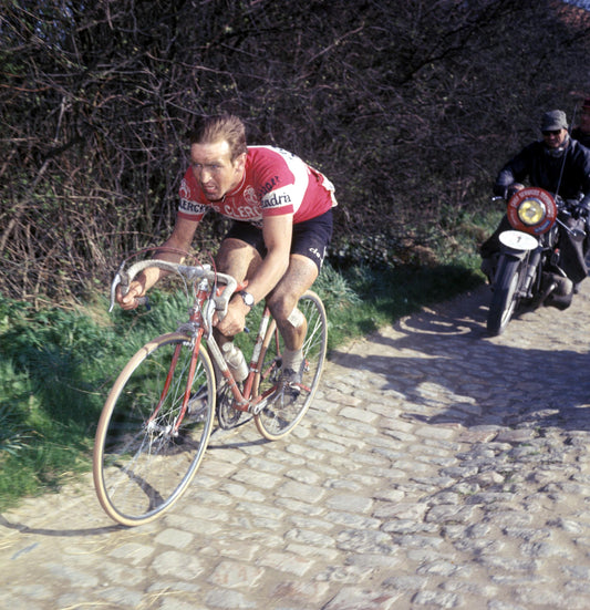 Walter Godefroot riding on the cobbles