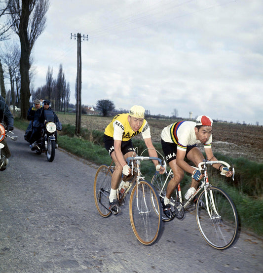 Eddy Merckx and Herman Van Springel in a breakaway at Paris Roubaix