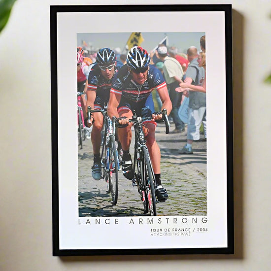 2004 Tour De France. Lance Armstrong, George Hincapie and Jan Ullrich race over the cobblestones at Gruson during Stage 3 of the 2004 Tour De France.