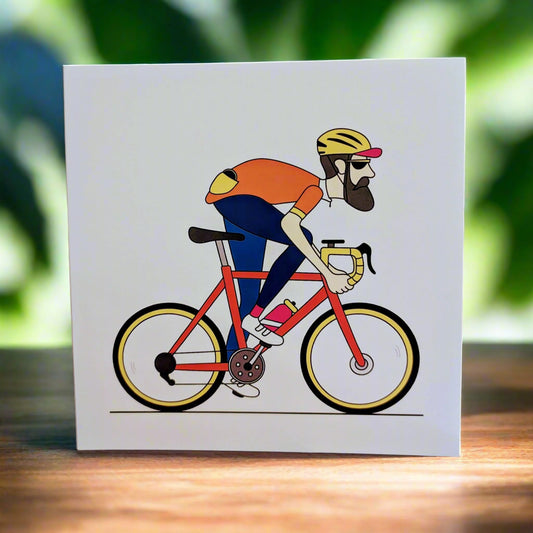 Cycling greetings card by Al Heighton