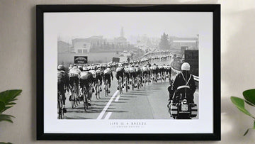 Cyclists in the 1983 Milan San Remo battle against strong winds in the Po Valley