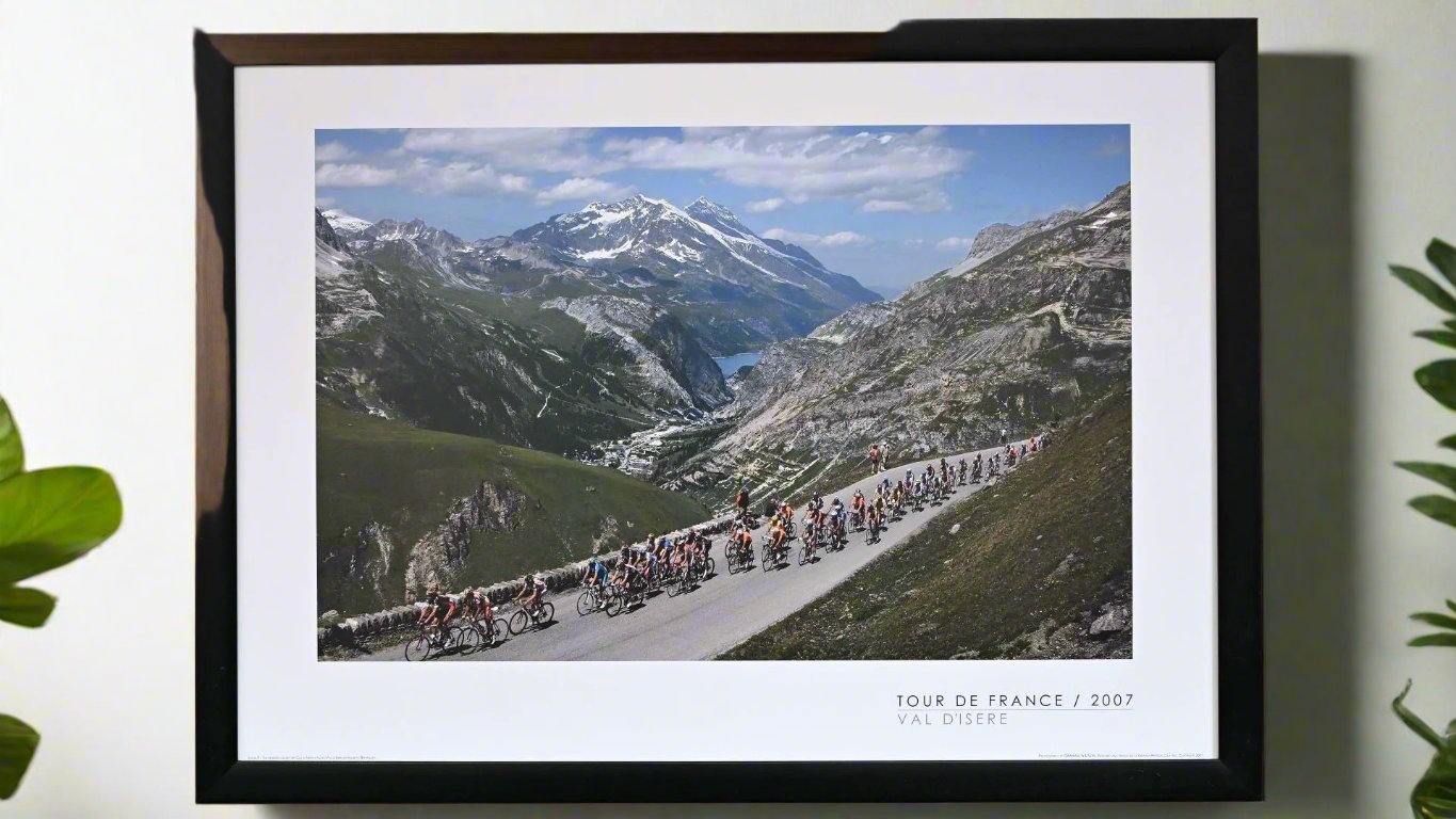 Stage 9 of the 2007 Tour de France. The peloton clumbs the Col D'Iseran above Val D'Isere en-route to Briançon.