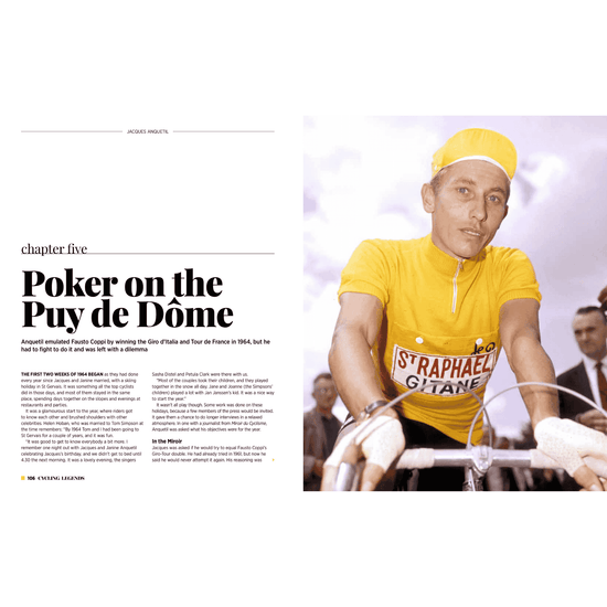 Start of Chapter 5 of Cycling Legends 03 Jacques Anquetil - Jacques in the yellow jersey of the Tour de France