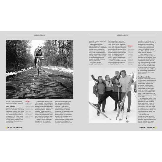 Cycling Legends 03 Jacques Anquetil by Chris Sidwells - page-spread from an interview with Jean Stablinski about Jacques.