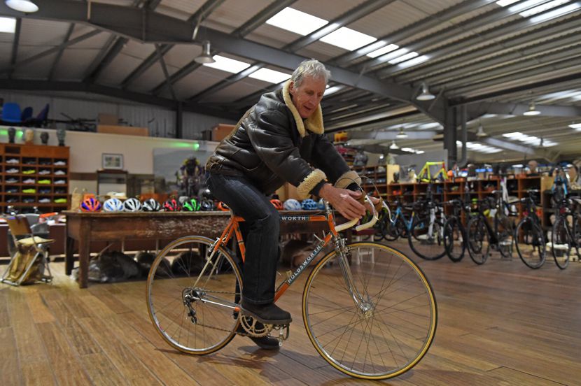 Image of Keith Lambert with Holdsworth bike